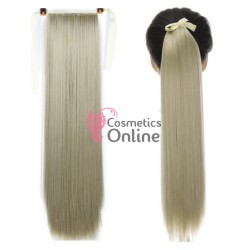 Extensie de par coada dreapta cu snur si pini 65  cm Silver Blonde Mixt  CYF71548889